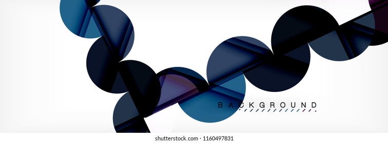 Fondo abstracto geométrico moderno - círculos. Plantilla de diseño de presentación comercial o tecnológica, patrón de folleto o volante, o banner web de vector geométrico