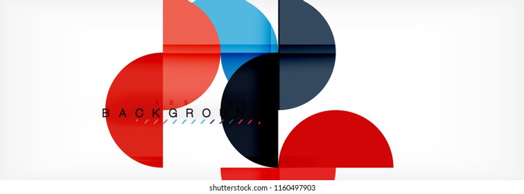 Modern geometrical abstract background - circles. Business or technology presentation design template, brochure or flyer pattern, or geometric vector web banner