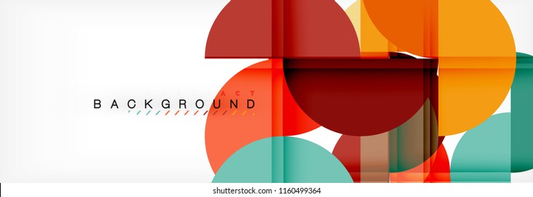 Modern geometrical abstract background - circles. Business or technology presentation design template, brochure or flyer pattern, or geometric vector web banner