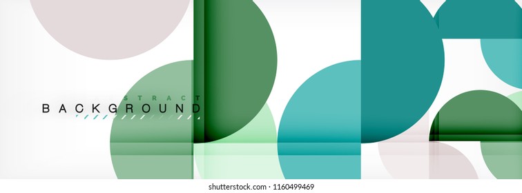 Modern geometrical abstract background - circles. Business or technology presentation design template, brochure or flyer pattern, or geometric vector web banner