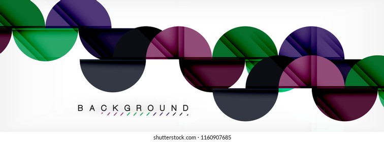 Modern geometrical abstract background - circles. Business or technology presentation design template, brochure or flyer pattern, or geometric vector web banner