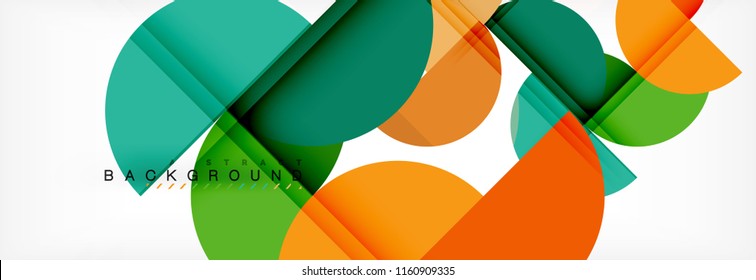 Modern geometrical abstract background - circles. Business or technology presentation design template, brochure or flyer pattern, or geometric vector web banner