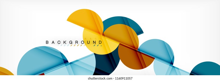 Modern geometrical abstract background - circles. Business or technology presentation design template, brochure or flyer pattern, or geometric vector web banner