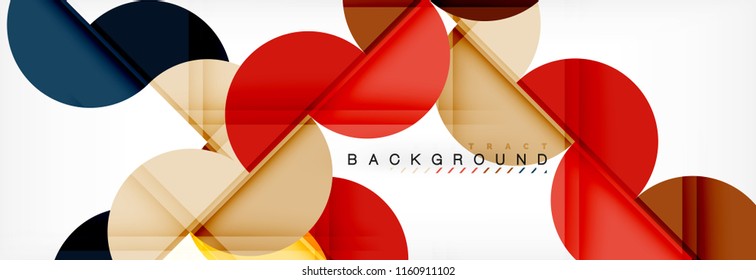 Modern geometrical abstract background - circles. Business or technology presentation design template, brochure or flyer pattern, or geometric vector web banner