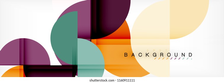 Modern geometrical abstract background - circles. Business or technology presentation design template, brochure or flyer pattern, or geometric vector web banner