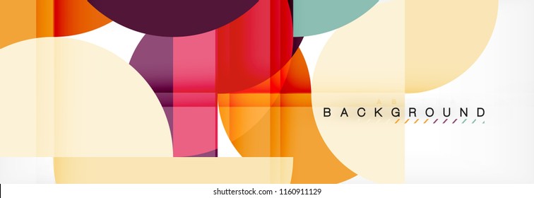Modern geometrical abstract background - circles. Business or technology presentation design template, brochure or flyer pattern, or geometric vector web banner