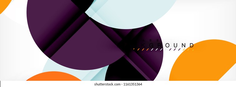 Modern geometrical abstract background - circles. Business or technology presentation design template, brochure or flyer pattern, or geometric vector web banner