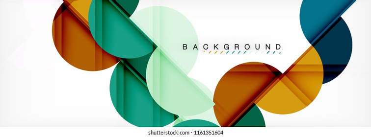 Fondo abstracto geométrico moderno - círculos. Plantilla de diseño de presentación comercial o tecnológica, patrón de folleto o volante, o banner web de vector geométrico