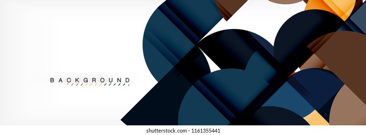 Modern geometrical abstract background - circles. Business or technology presentation design template, brochure or flyer pattern, or geometric vector web banner