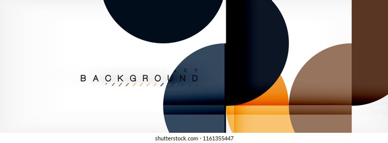 Fondo abstracto geométrico moderno - círculos. Plantilla de diseño de presentación comercial o tecnológica, patrón de folleto o volante, o banner web de vector geométrico
