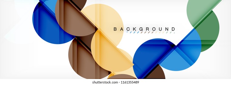 Modern geometrical abstract background - circles. Business or technology presentation design template, brochure or flyer pattern, or geometric vector web banner