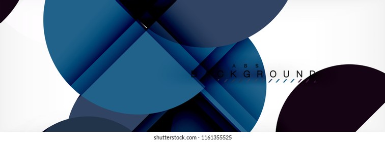 Modern geometrical abstract background - circles. Business or technology presentation design template, brochure or flyer pattern, or geometric vector web banner