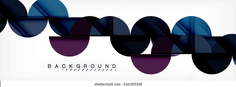 Modern geometrical abstract background - circles. Business or technology presentation design template, brochure or flyer pattern, or geometric vector web banner