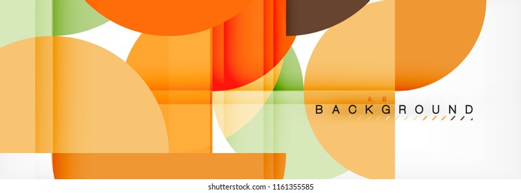 Modern geometrical abstract background - circles. Business or technology presentation design template, brochure or flyer pattern, or geometric vector web banner