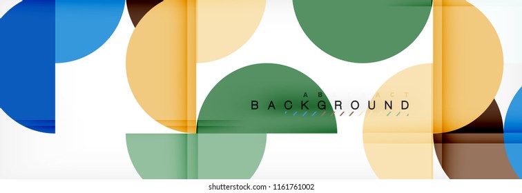 Fondo abstracto geométrico moderno - círculos. Plantilla de diseño de presentación comercial o tecnológica, patrón de folleto o volante, o banner web de vector geométrico