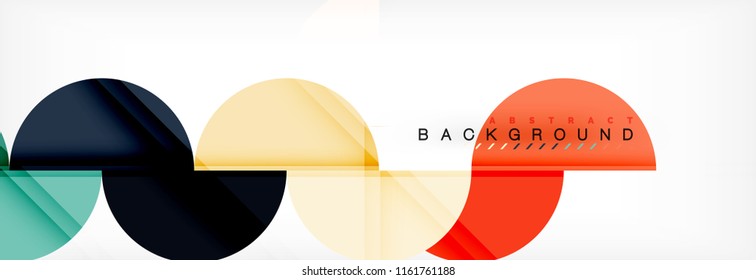 Modern geometrical abstract background - circles. Business or technology presentation design template, brochure or flyer pattern, or geometric vector web banner