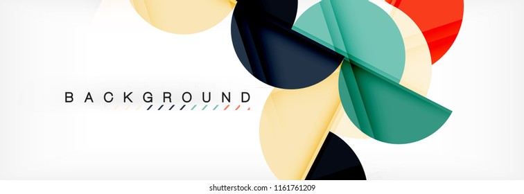 Fondo abstracto geométrico moderno - círculos. Plantilla de diseño de presentación comercial o tecnológica, patrón de folleto o volante, o banner web de vector geométrico