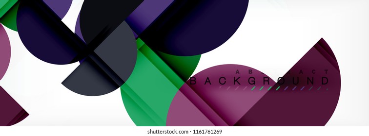 Modern geometrical abstract background - circles. Business or technology presentation design template, brochure or flyer pattern, or geometric vector web banner