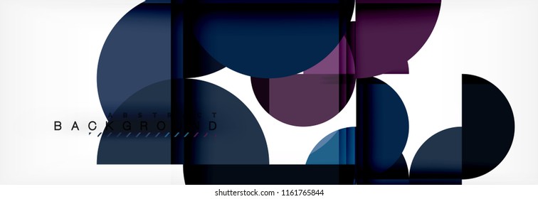 Modern geometrical abstract background - circles. Business or technology presentation design template, brochure or flyer pattern, or geometric vector web banner