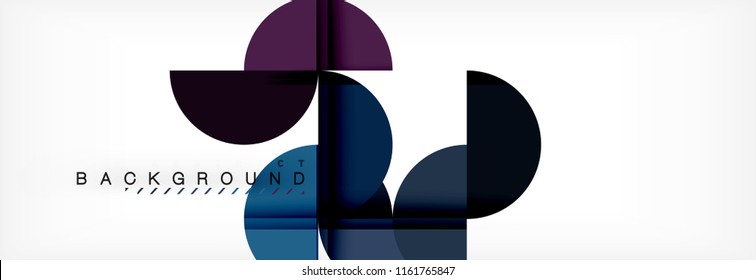 Modern geometrical abstract background - circles. Business or technology presentation design template, brochure or flyer pattern, or geometric vector web banner