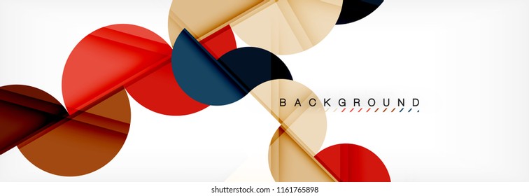 Fondo abstracto geométrico moderno - círculos. Plantilla de diseño de presentación comercial o tecnológica, patrón de folleto o volante, o banner web de vector geométrico