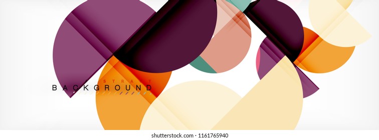 Modern geometrical abstract background - circles. Business or technology presentation design template, brochure or flyer pattern, or geometric vector web banner