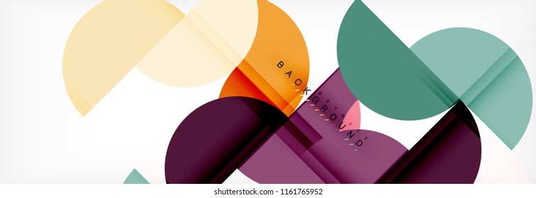 Modern geometrical abstract background - circles. Business or technology presentation design template, brochure or flyer pattern, or geometric vector web banner