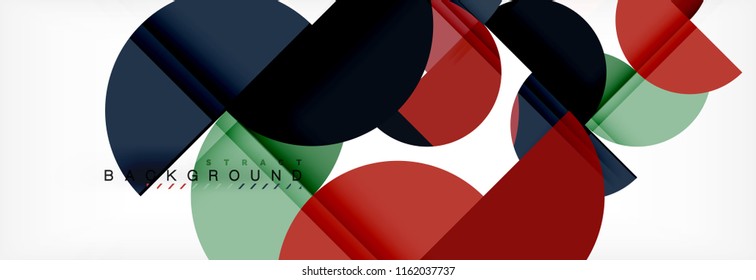 Modern geometrical abstract background - circles. Business or technology presentation design template, brochure or flyer pattern, or geometric vector web banner