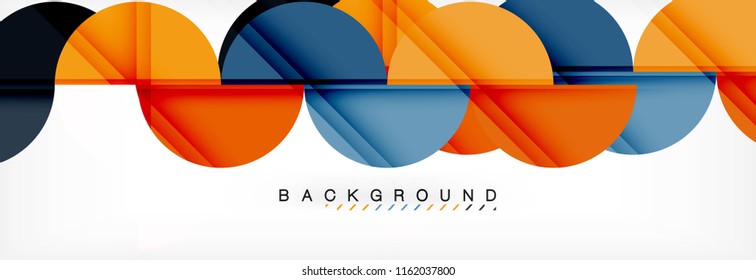 Moderner, geometrischer abstrakter Hintergrund - Kreise. Design-Vorlage für Geschäfts- oder Technologiepräsentationen, Broschüren oder Faltmuster für Flyer oder geometrischer Vektorgrafik-Webbanner