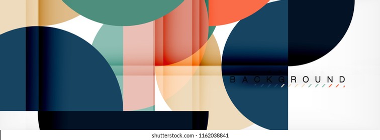 Modern geometrical abstract background - circles. Business or technology presentation design template, brochure or flyer pattern, or geometric vector web banner