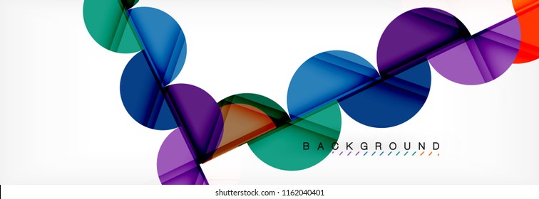 Modern geometrical abstract background - circles. Business or technology presentation design template, brochure or flyer pattern, or geometric vector web banner