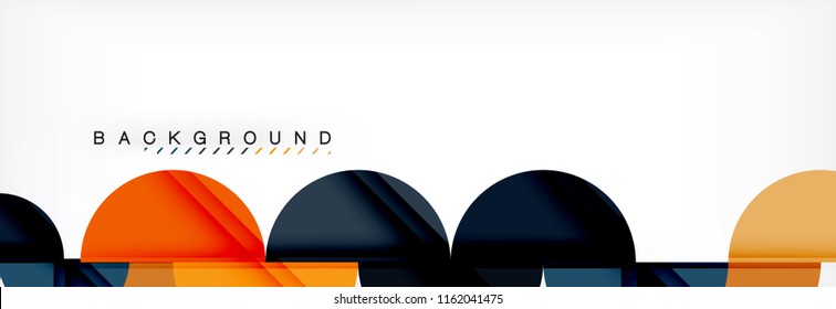 Modern geometrical abstract background - circles. Business or technology presentation design template, brochure or flyer pattern, or geometric vector web banner