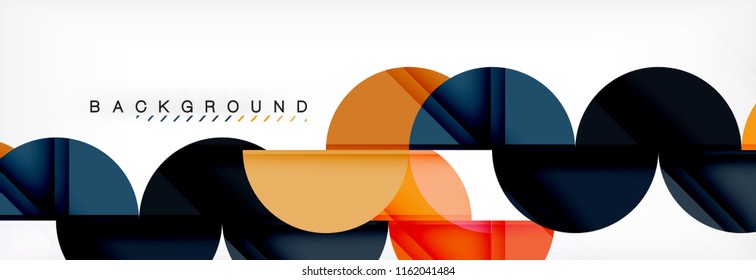 Modern geometrical abstract background - circles. Business or technology presentation design template, brochure or flyer pattern, or geometric vector web banner