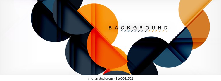 Fundo abstrato geométrico moderno - círculos. Modelo de design, brochura ou padrão de folheto, ou banner web de vetor geométrico