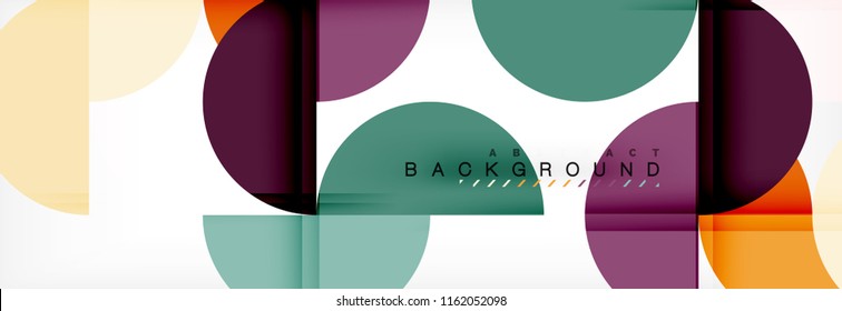 Modern geometrical abstract background - circles. Business or technology presentation design template, brochure or flyer pattern, or geometric vector web banner