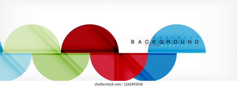 Fondo abstracto geométrico moderno - círculos. Plantilla de diseño de presentación comercial o tecnológica, patrón de folleto o volante, o banner web de vector geométrico