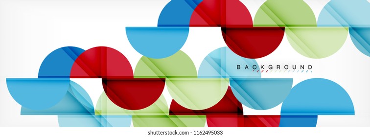 Modern geometrical abstract background - circles. Business or technology presentation design template, brochure or flyer pattern, or geometric vector web banner