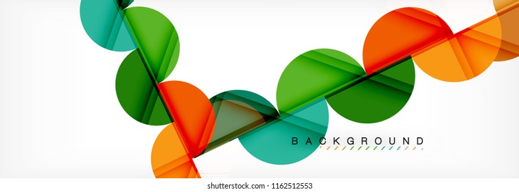 Modern geometrical abstract background - circles. Business or technology presentation design template, brochure or flyer pattern, or geometric vector web banner