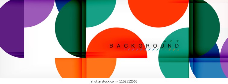 Modern geometrical abstract background - circles. Business or technology presentation design template, brochure or flyer pattern, or geometric vector web banner