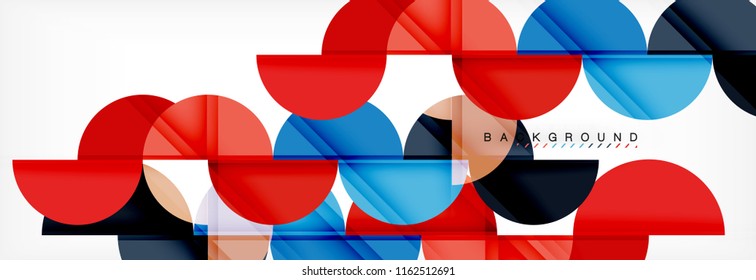 Modern geometrical abstract background - circles. Business or technology presentation design template, brochure or flyer pattern, or geometric vector web banner