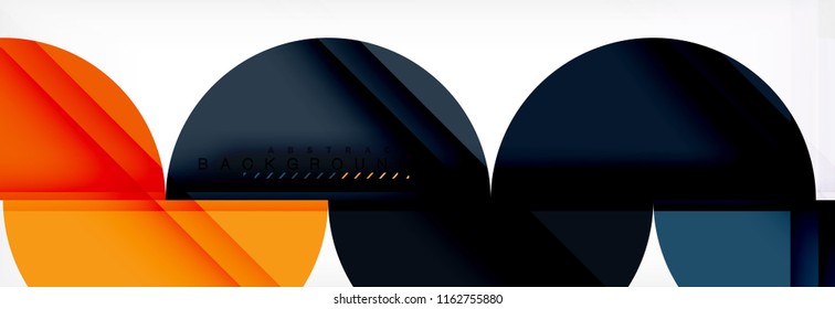 Fondo abstracto geométrico moderno - círculos. Plantilla de diseño de presentación comercial o tecnológica, patrón de folleto o volante, o banner web de vector geométrico