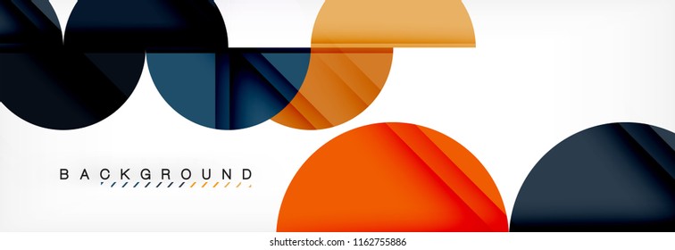 Modern geometrical abstract background - circles. Business or technology presentation design template, brochure or flyer pattern, or geometric vector web banner