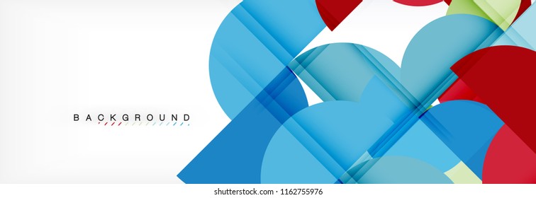 Modern geometrical abstract background - circles. Business or technology presentation design template, brochure or flyer pattern, or geometric vector web banner