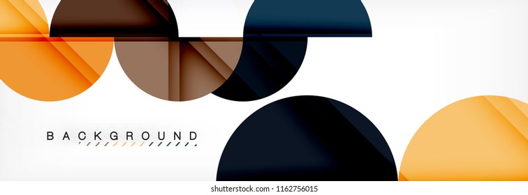 Modern geometrical abstract background - circles. Business or technology presentation design template, brochure or flyer pattern, or geometric vector web banner