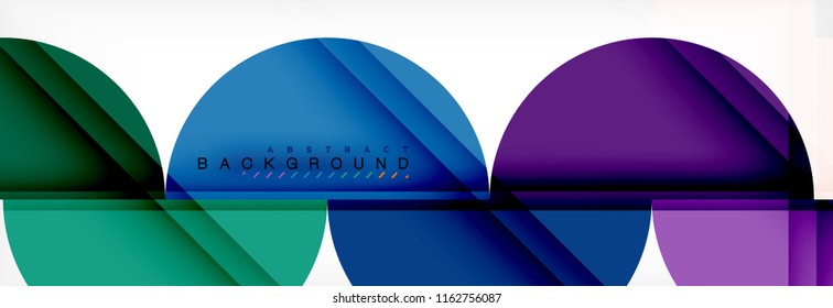 Modern geometrical abstract background - circles. Business or technology presentation design template, brochure or flyer pattern, or geometric vector web banner