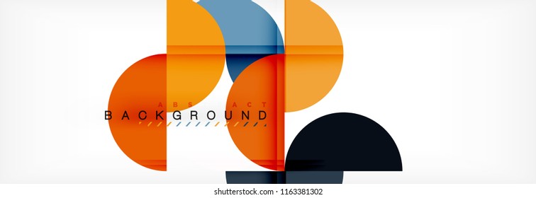 Modern geometrical abstract background - circles. Business or technology presentation design template, brochure or flyer pattern, or geometric vector web banner