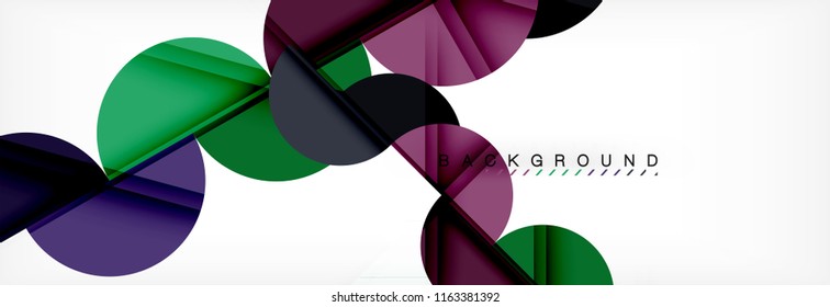 Modern geometrical abstract background - circles. Business or technology presentation design template, brochure or flyer pattern, or geometric vector web banner