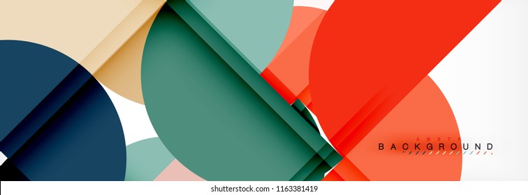 Modern geometrical abstract background - circles. Business or technology presentation design template, brochure or flyer pattern, or geometric vector web banner
