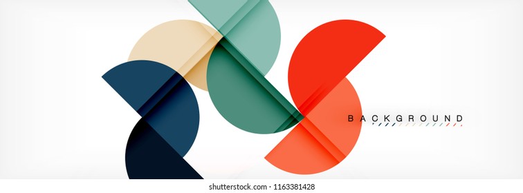 Moderner, geometrischer abstrakter Hintergrund - Kreise. Design-Vorlage für Geschäfts- oder Technologiepräsentationen, Broschüren oder Faltmuster für Flyer oder geometrischer Vektorgrafik-Webbanner