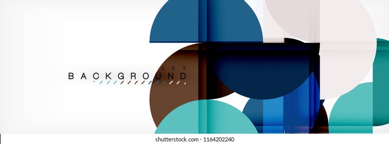 Modern geometrical abstract background - circles. Business or technology presentation design template, brochure or flyer pattern, or geometric vector web banner